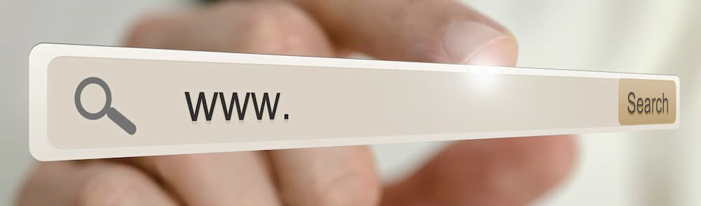 Fingers holding search bar