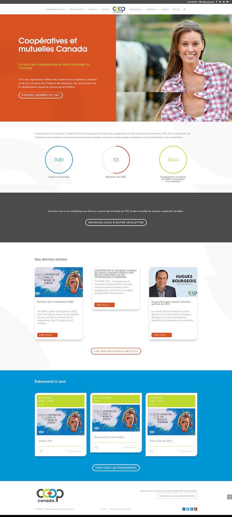 Screen capture of the canada.coop website