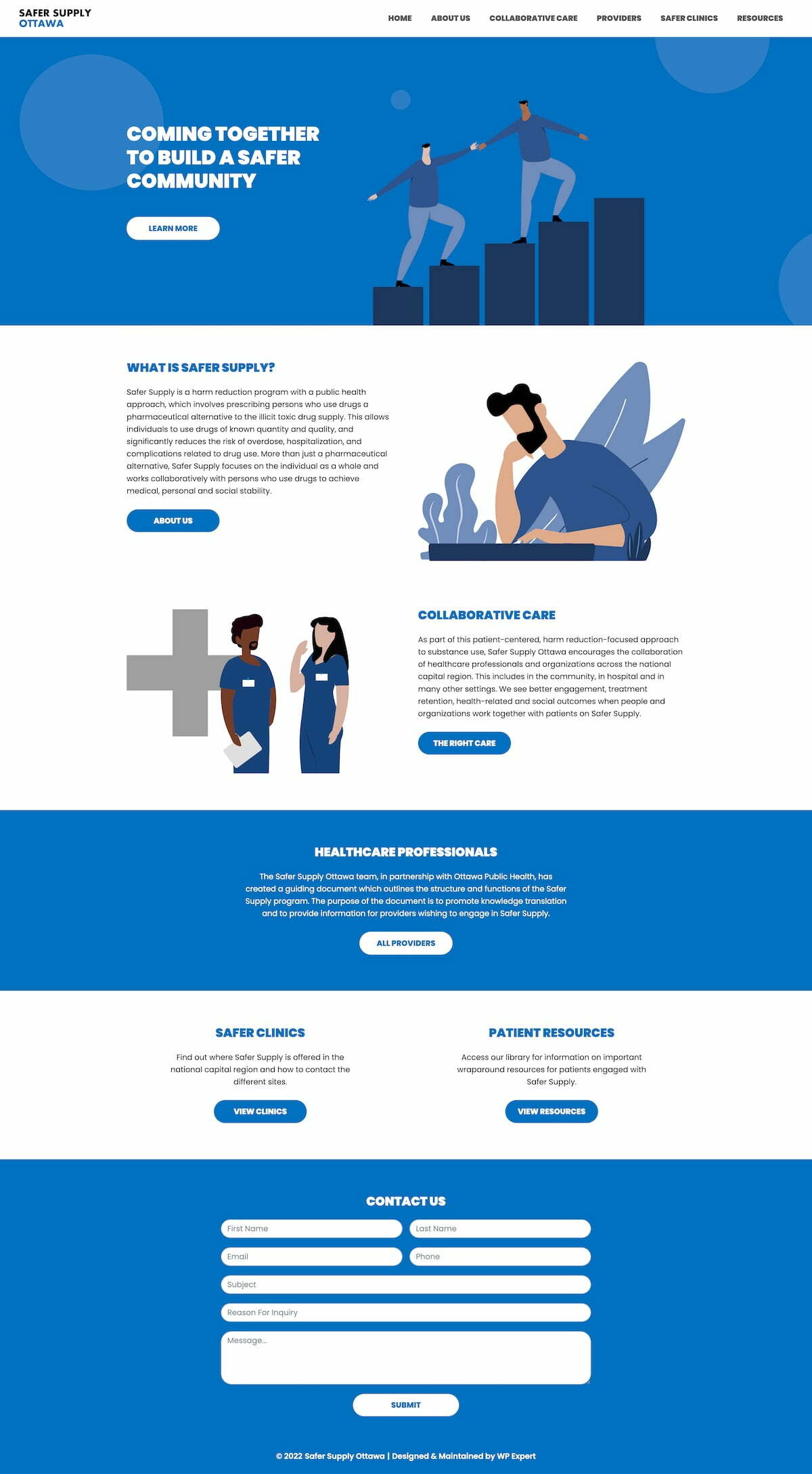 Screen capture of the Safer Supply website