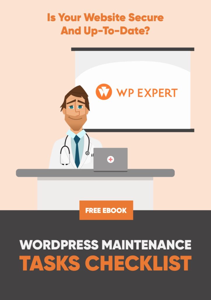 cover for the free ebook WordPress Maintenance Tasks Checklist