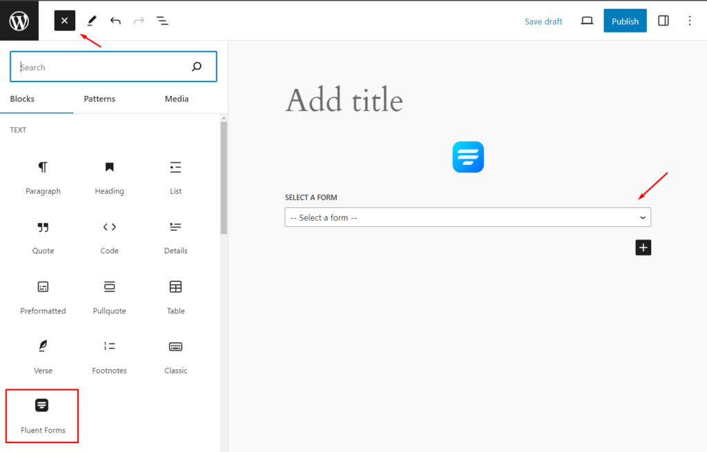 add forms to page Add forms to page