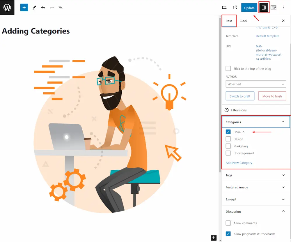 Assign categories