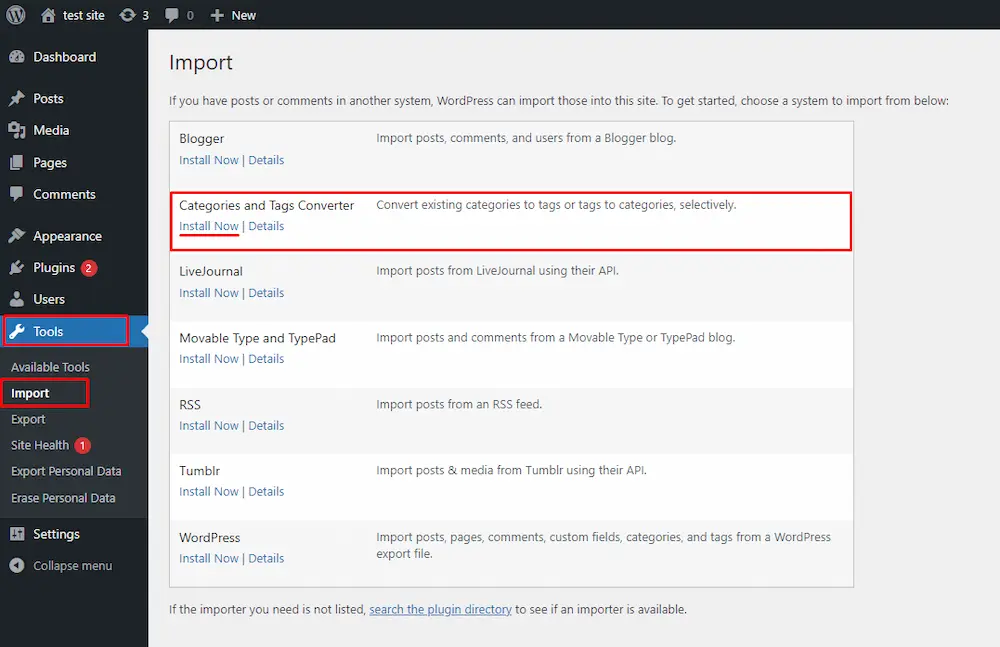 Categories and tags converter
