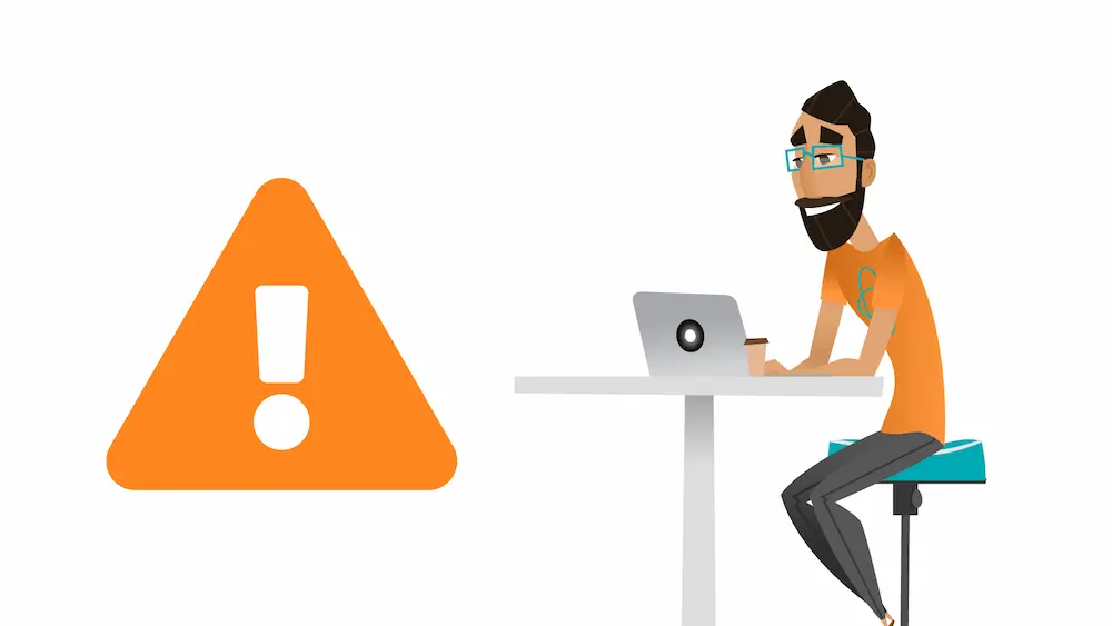 computer man exclamation triangle Computer man exclamation triangle