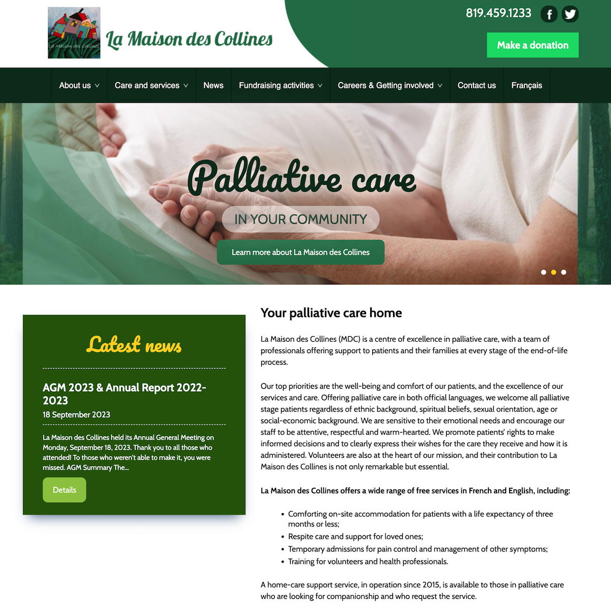 la maison des collines website