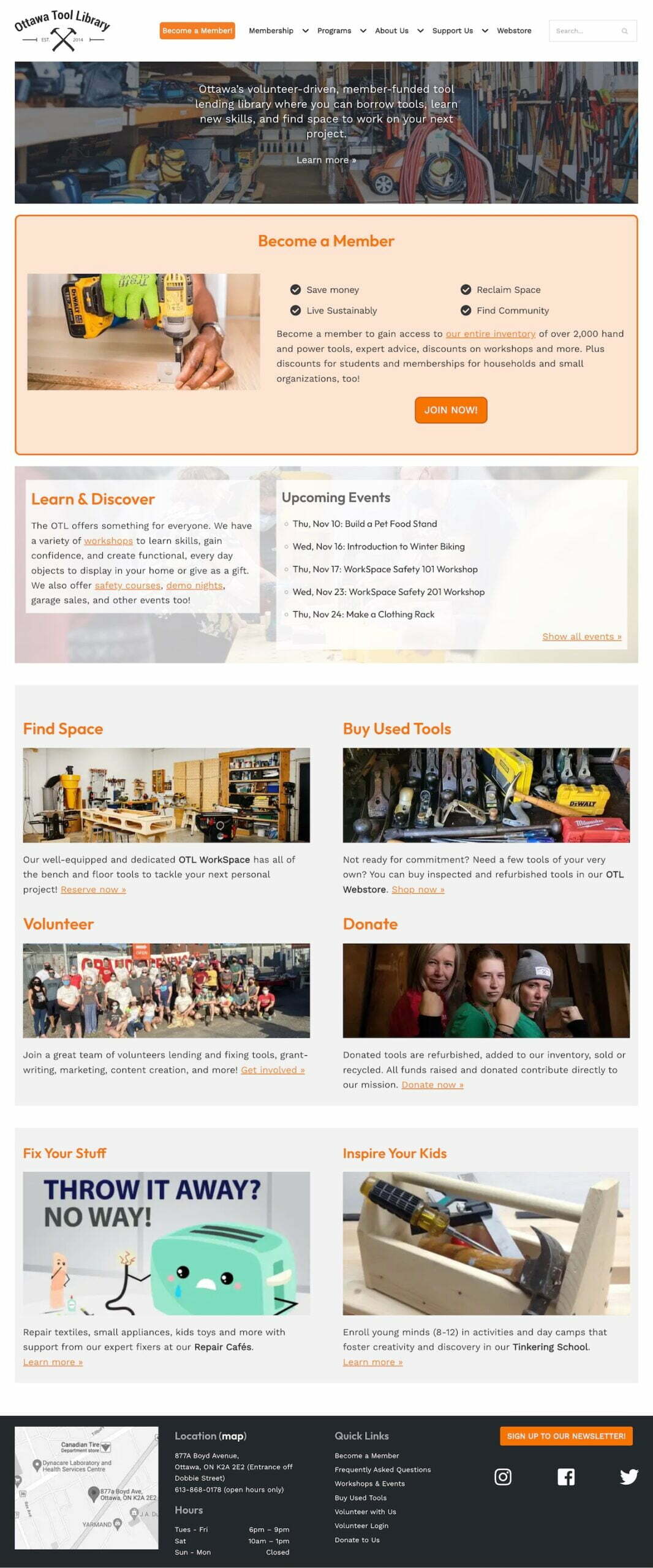 A Screen capture of the ottawatoollibrary.com website