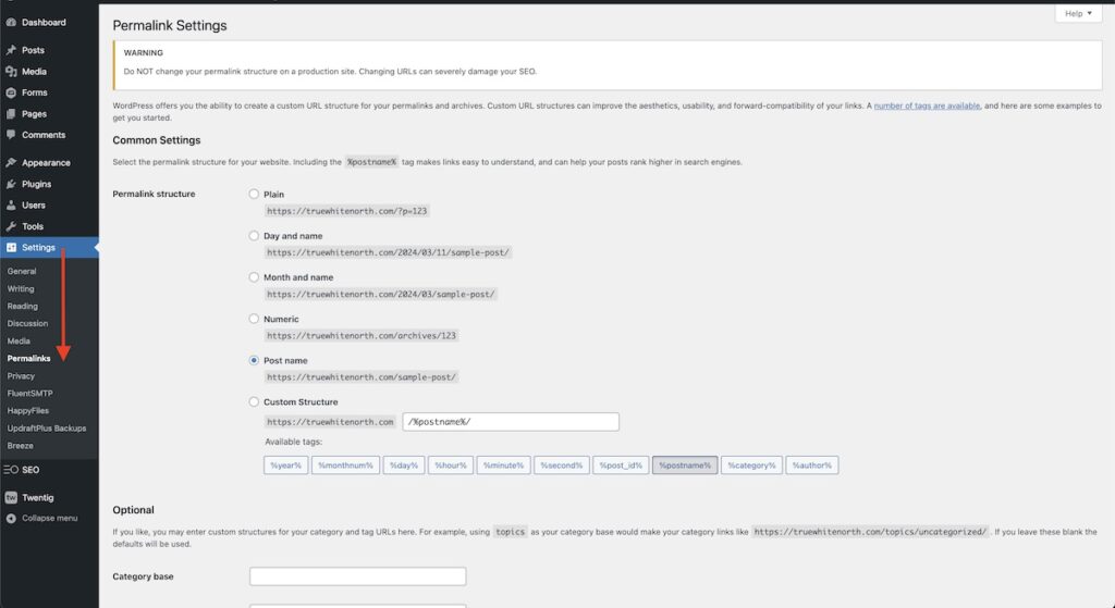refreshing permalink settings