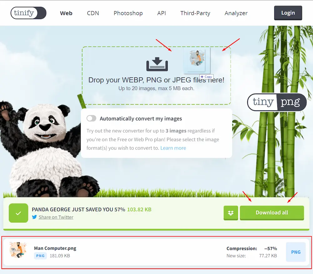 tinypng page TinyPNG page